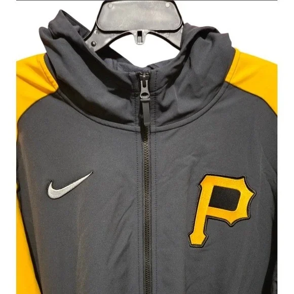 Nike Pittsburgh Pirates Therma-Fit Full Zip Baseball Jacket 3XL‎ Anthracite Gold